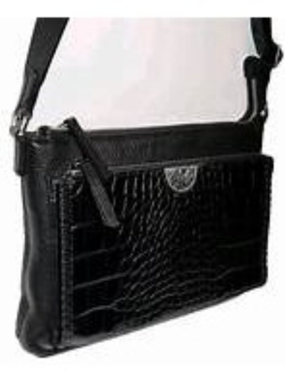 BRIGHTON Contempo Tessa Lia Croco Crossbody Front Zip Wallet NWT w/cover